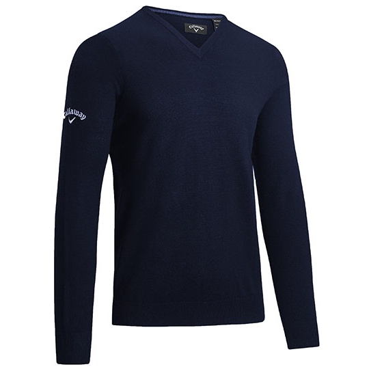 Sweter Męski Dekolt V Welniany Sportowy Dark Navy CW353-806391 (1)
