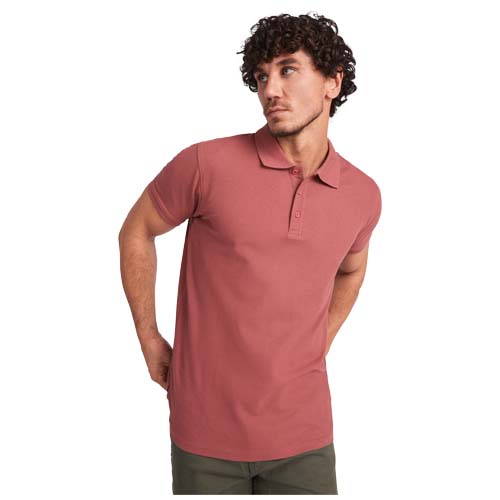 Star koszulka męska polo z krótkim rękawem Pale Red R6638A25 (3)