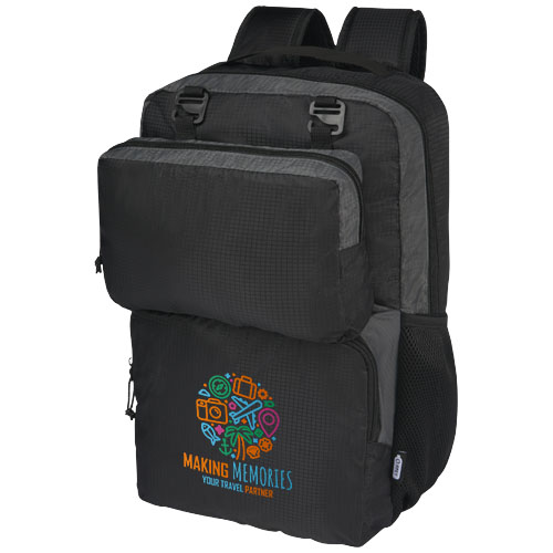 Trailhead plecak na 15-calowego laptopa o pojemności 14 l z recyklingu z certyfikatem GRS Czarny-Szary 12068290 (1)