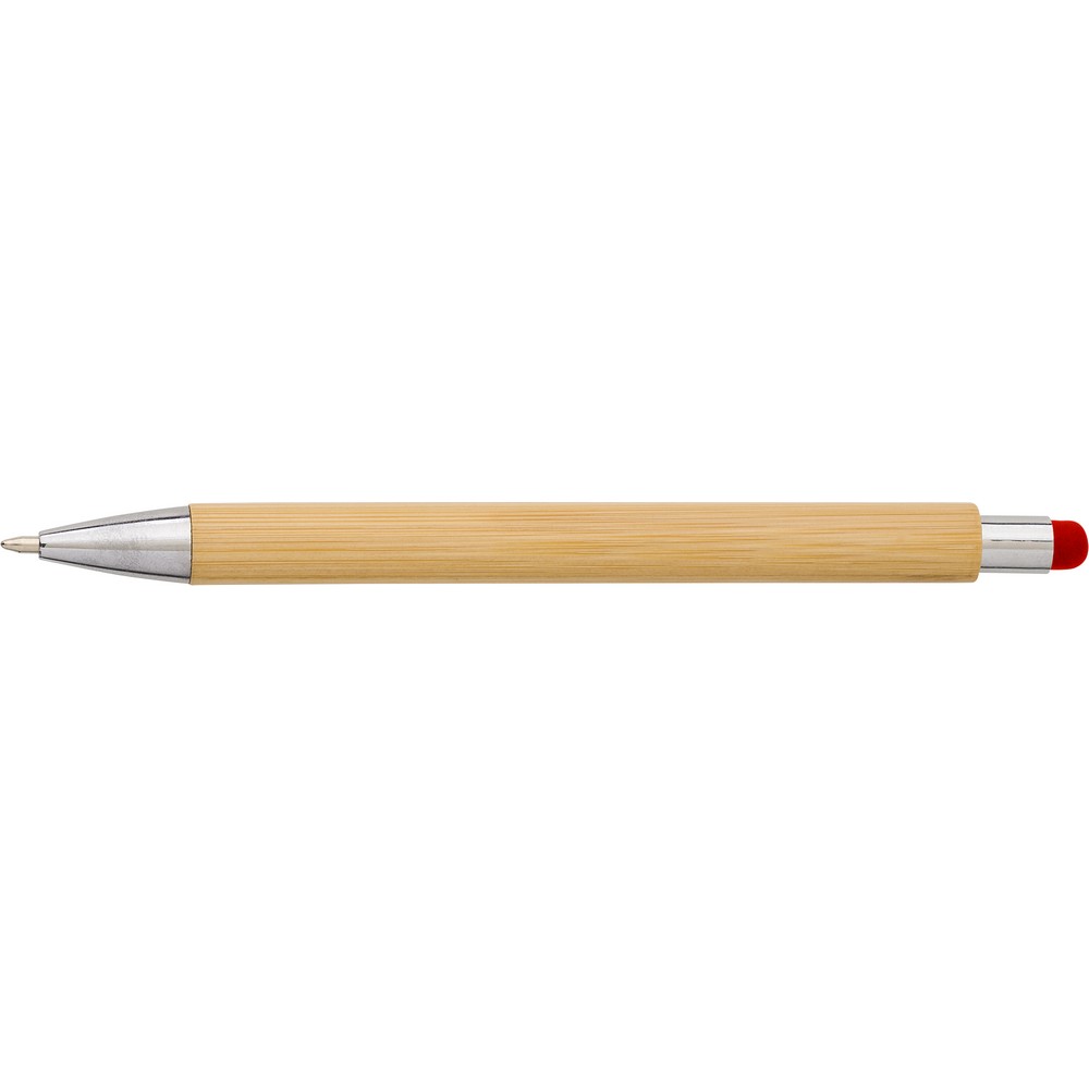 Bambusowy długopis, touch pen Czerwony V9335-05 (2)