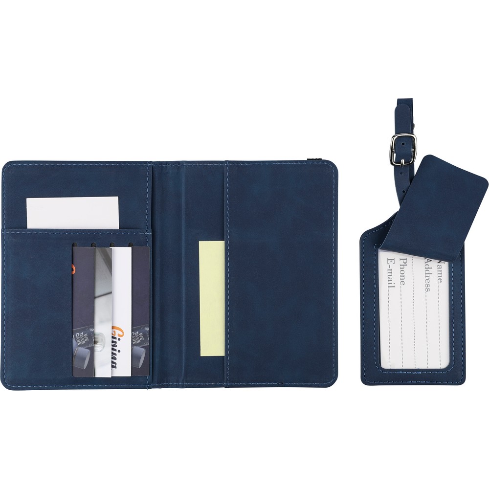 Etui do paszportu, zawieszka do bagażu Niebieski VB183-11 (17)