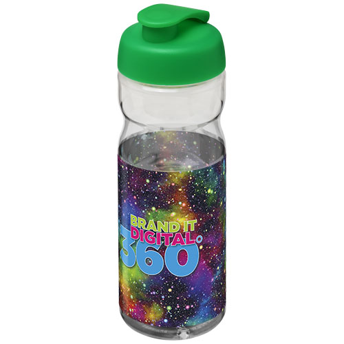 Bidon H2O Base® o pojemności 650 ml z wieczkiem zaciskowym Przezroczysty-Zielony 21004506 (1)