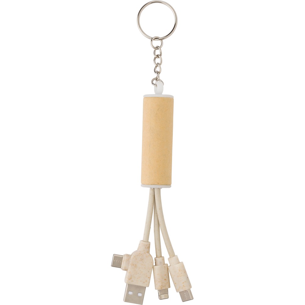 Kabel do ładowania, brelok do kluczy Brązowy V1225-16 (2)