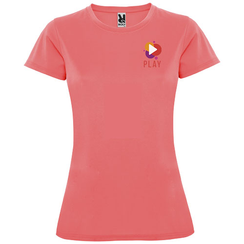 Montecarlo sportowa koszulka damska z krótkim rękawem Fluor Coral R04232K3 (1)