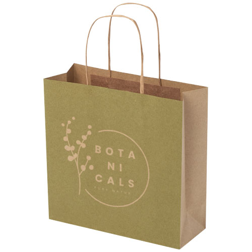 Torba z papieru Kraft ze skręconymi uchwytami – 24 x 9 x 24 cm Kraftowy brąz 1ZM00606 