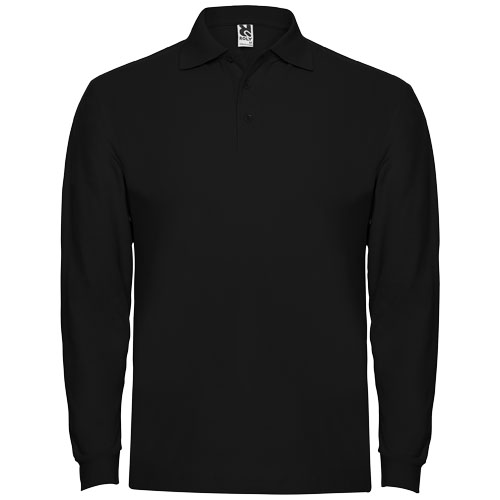 Estrella koszulka męska polo z długim rękawem Czarny R66353O5 