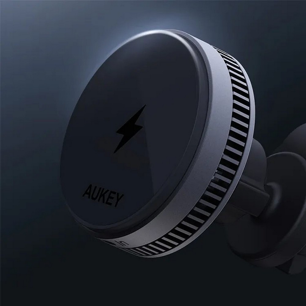 Samochodowy uchwyt do telefonu, magnetyczna ładowarka bezprzewodowa 15W Aukey Czarny VAM09-03 (10)