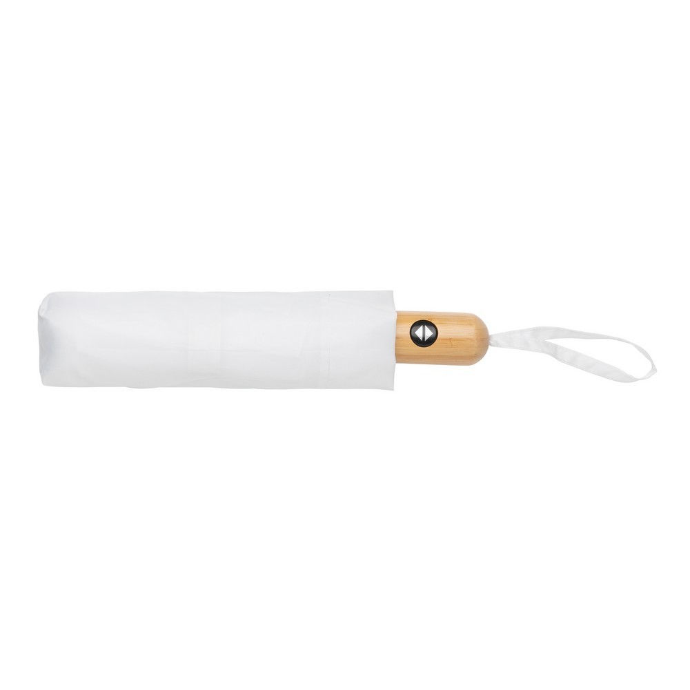 Bambusowy parasol automatyczny 21" AWARE™ RPET Biały P850.613 (4)