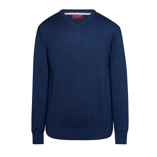Sweter męski z dekoltem w serek Navy BR7818-806371 