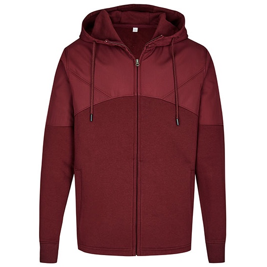 Bluza Rozpinana Klasyczna Mieszanka Materialow Burgundy MY910-556987 