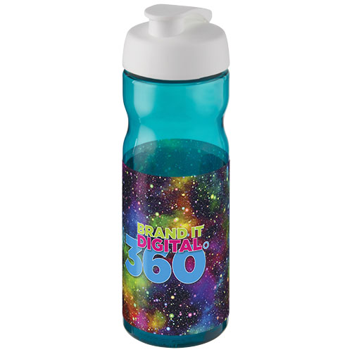 Bidon H2O Base® o pojemności 650 ml z wieczkiem zaciskowym Akwamarynowy-Biały 21004524 (1)