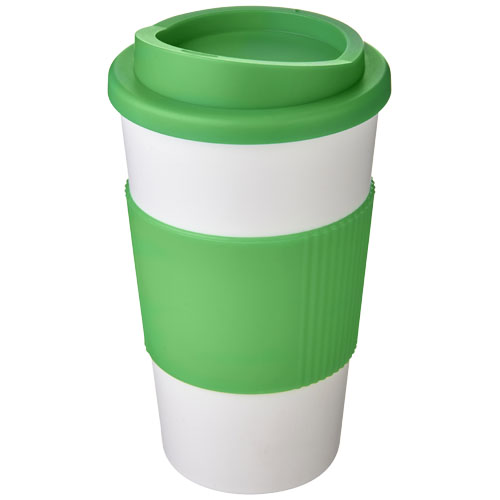 Kubek termiczny z serii Americano® o pojemności 350 ml z uchwytem Biały-Zielony 21000230 