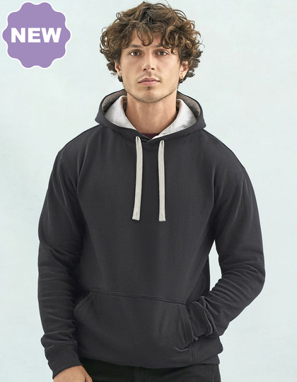 Bluza Męska Kroj Standardowy Szczotkowany Polar - Black & Red Grey Melange L04853-996470 (1)
