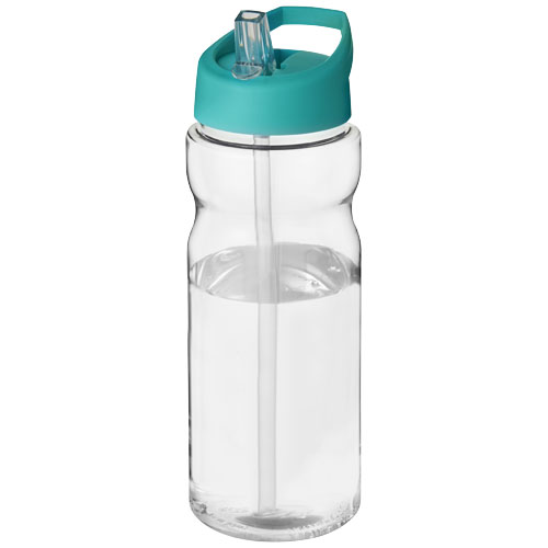 Bidon H2O Base® o pojemności 650 ml z wieczkiem z słomką Przezroczysty-Turkusowy niebieski 21004915 