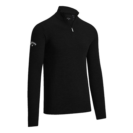 Męski Sweter Merino 1/4 Zamek Black Onyx CW351-804472 (1)