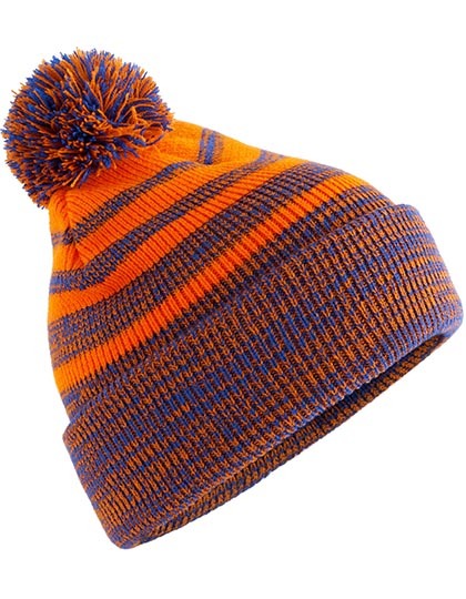 Czapka dzianinowa w paski Team Orange / Royal CB476-1398337 