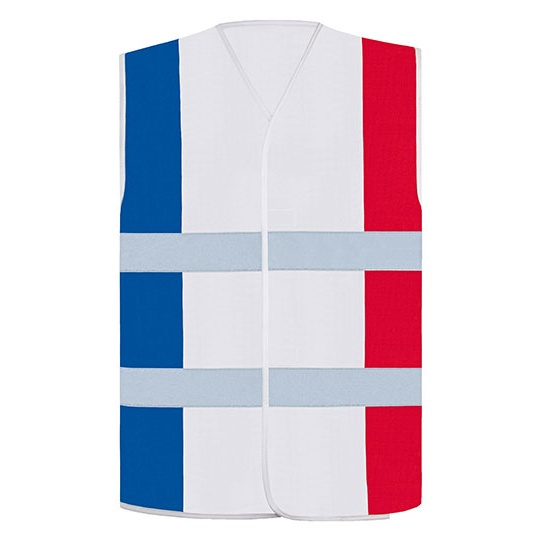 Kamizelka Odblaskowa Poliester - Black & Red & Gold Blue KX144-806747 