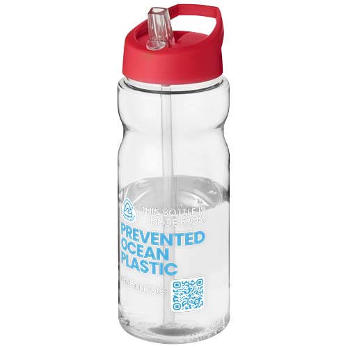 Bidon H2O Eco o pojemności 650 ml z wieczkiem z dzióbkiem Przezroczysty-Czerwony 21009994 (1)