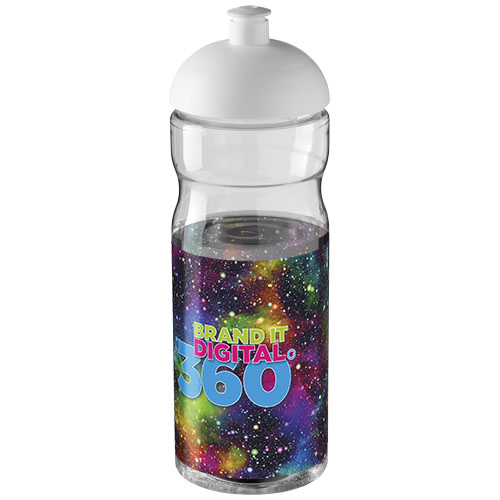 Bidon H2O Base® o pojemności 650 ml z wypukłym wieczkiem Przezroczysty-Biały 21004701 (1)