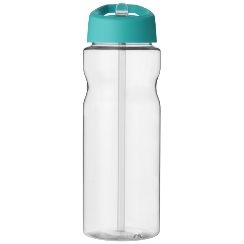 Bidon H2O Base® o pojemności 650 ml z wieczkiem z słomką Przezroczysty-Turkusowy niebieski 21004915 (2)