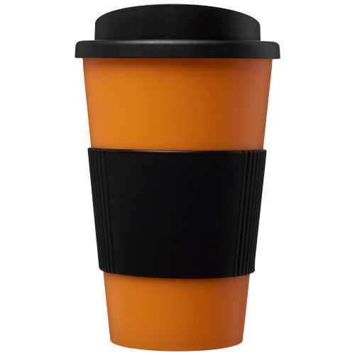 Kubek termiczny z serii Americano® o pojemności 350 ml z uchwytem Pomarańczowy-Czarny 21000222 (2)