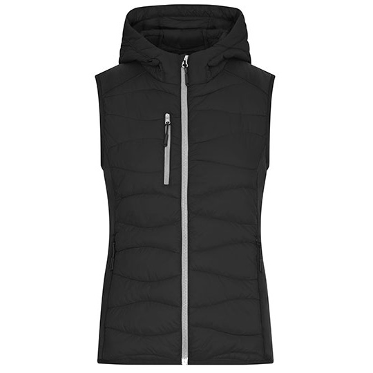 Kamizelka Damska Hybrydowa Ocieplana z Kapturem - Blue & Navy Black JN1327-523733 