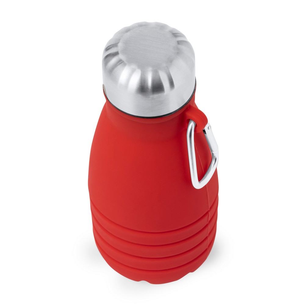 Składana butelka sportowa 550 ml z karabińczykiem Czerwony V1311-05 (6)