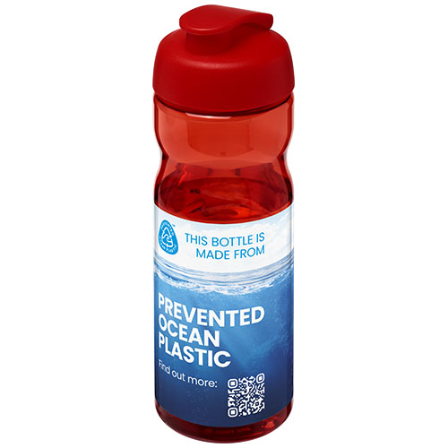 Bidon H2O Eco o pojemności 650 ml z wieczkiem zaciskowym Czerwony-Czerwony 21009716 (1)