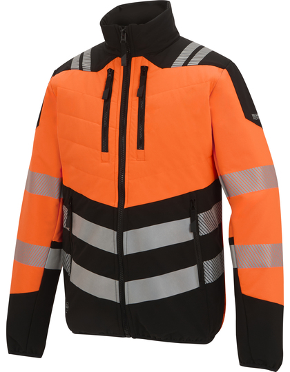 Kurtka Softshell Męska Odblaskowa Ocieplana - Black & Orange Black RG953-997808 (4)