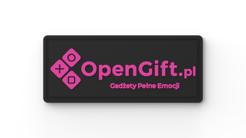 Gadżet reklamowy - 100x Naszywka PCV prostokątna 6x2,5 cm