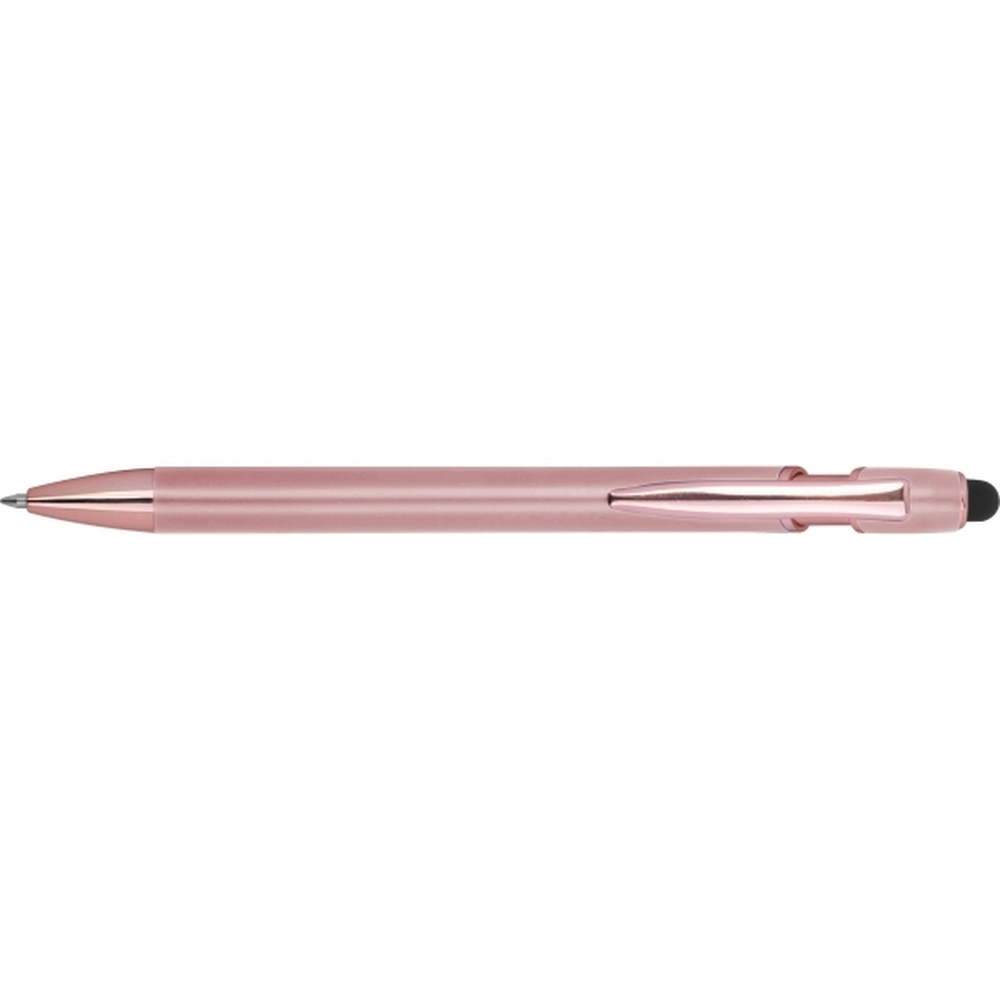 Długopis aluminiowy z recyklingu żelowy touch pen BELO HORIZONTE Różowe złoto 528195 (2)
