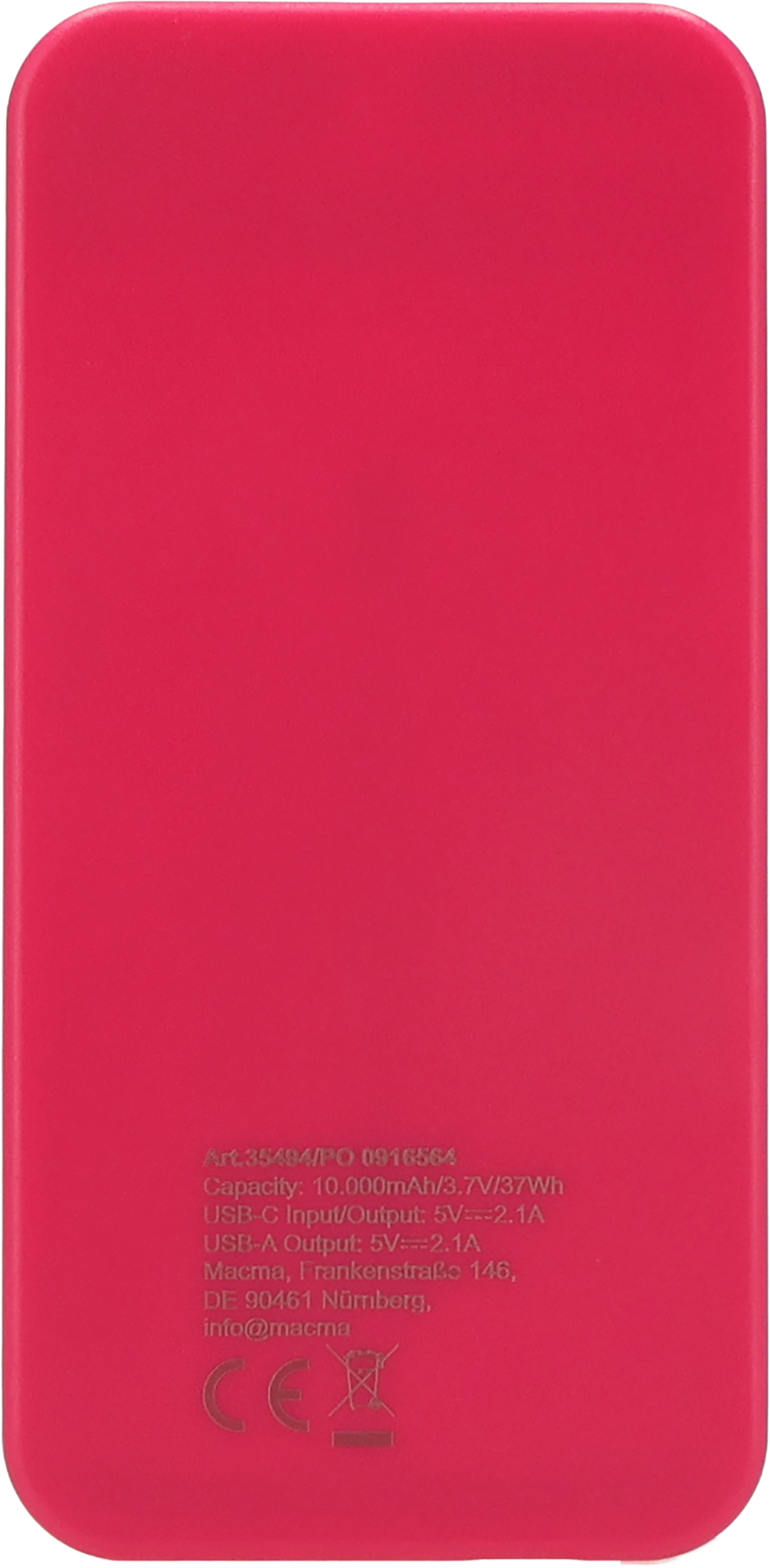 Power bank z ABS z recyklingu 10000 mAh PRESTON Różowy 3549411 (2)