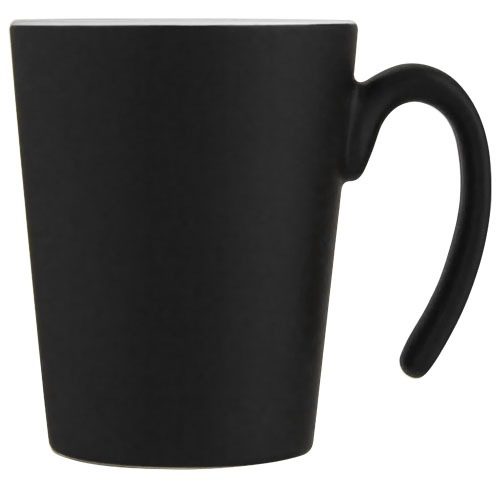 Kubek ceramiczny Oli o pojemności 360 ml z uchwytem Biały-Czarny 10068701 (2)
