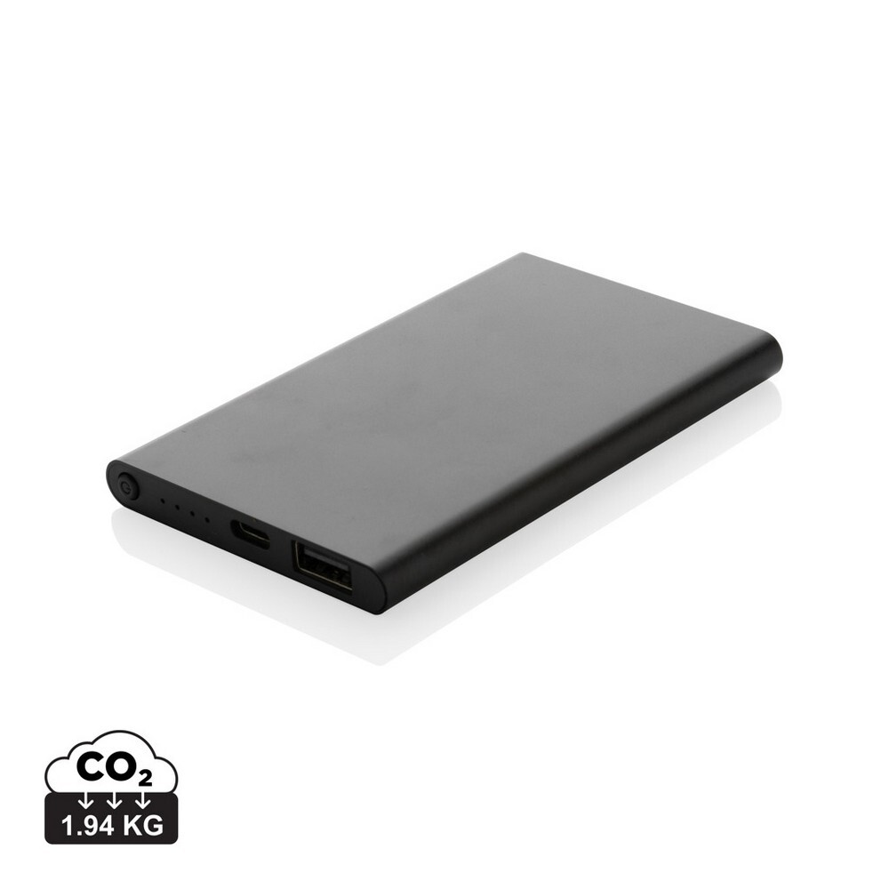 Gadżet reklamowy - Power bank 4000 mAh z aluminium z recyklingu
