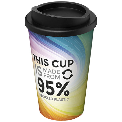 Brite-Americano® Recycled kubek izolowany o pojemności 350 ml Biały-Czarny 21049001 