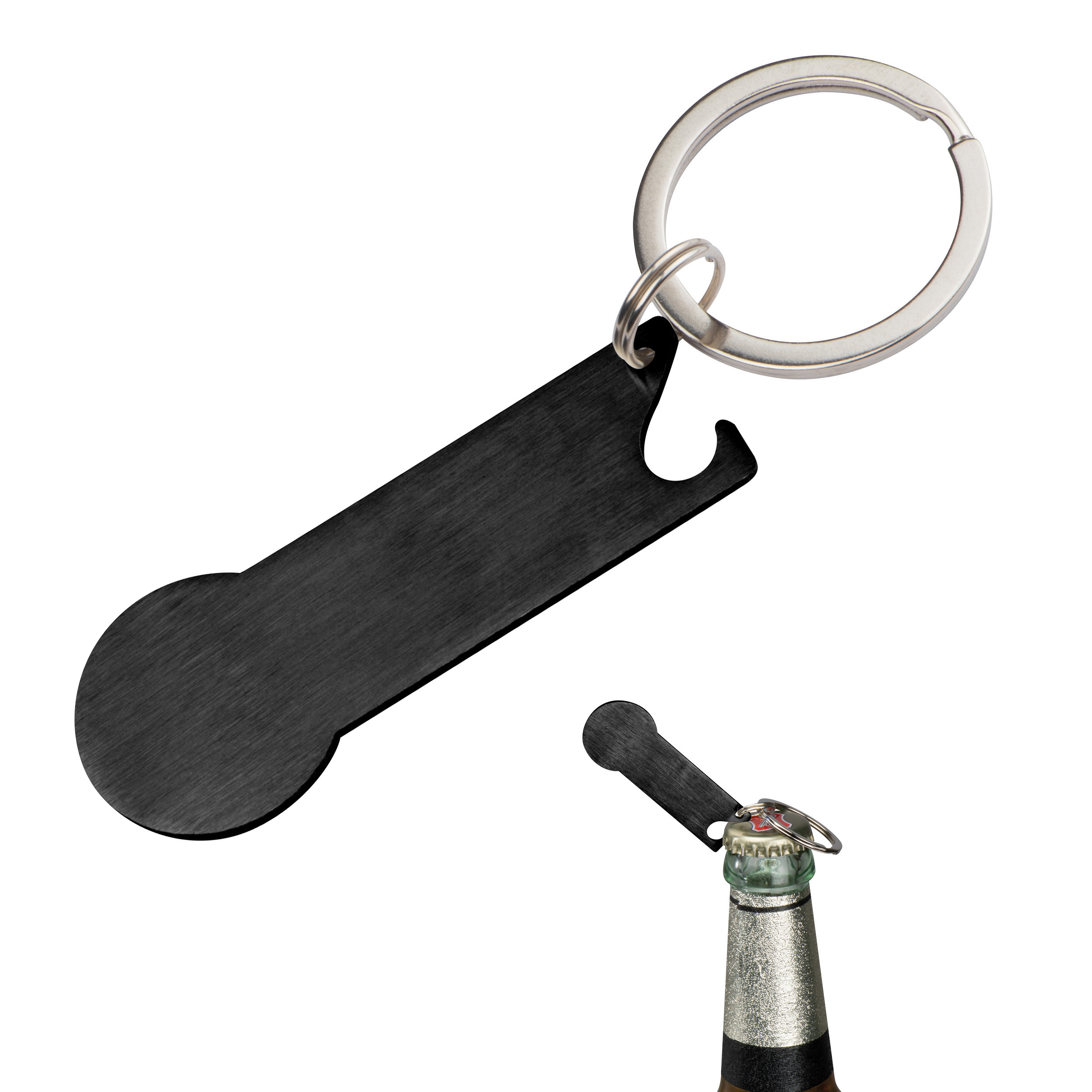 Brelok metalowy otwieracz do butelek STICKIT Czarny 158303 (1)