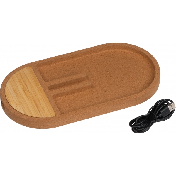 Gadżet reklamowy - Organizer na biurko z ładowarką indukcyjną Lancaster