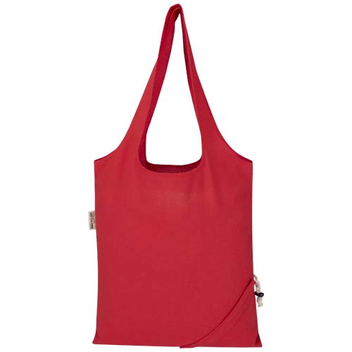 Madras Blend - torba na zakupy, wykonana z recyklingowanej baweły o gramaturze 140 g/m² posiadającej certyfikat GRS, składana Czerwony 12080521 (3)
