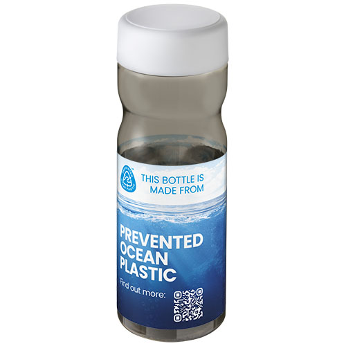 H2O Active® Eco Base 650 ml screw cap water bottle Węgiel drzewny-Biały 21043501 (1)