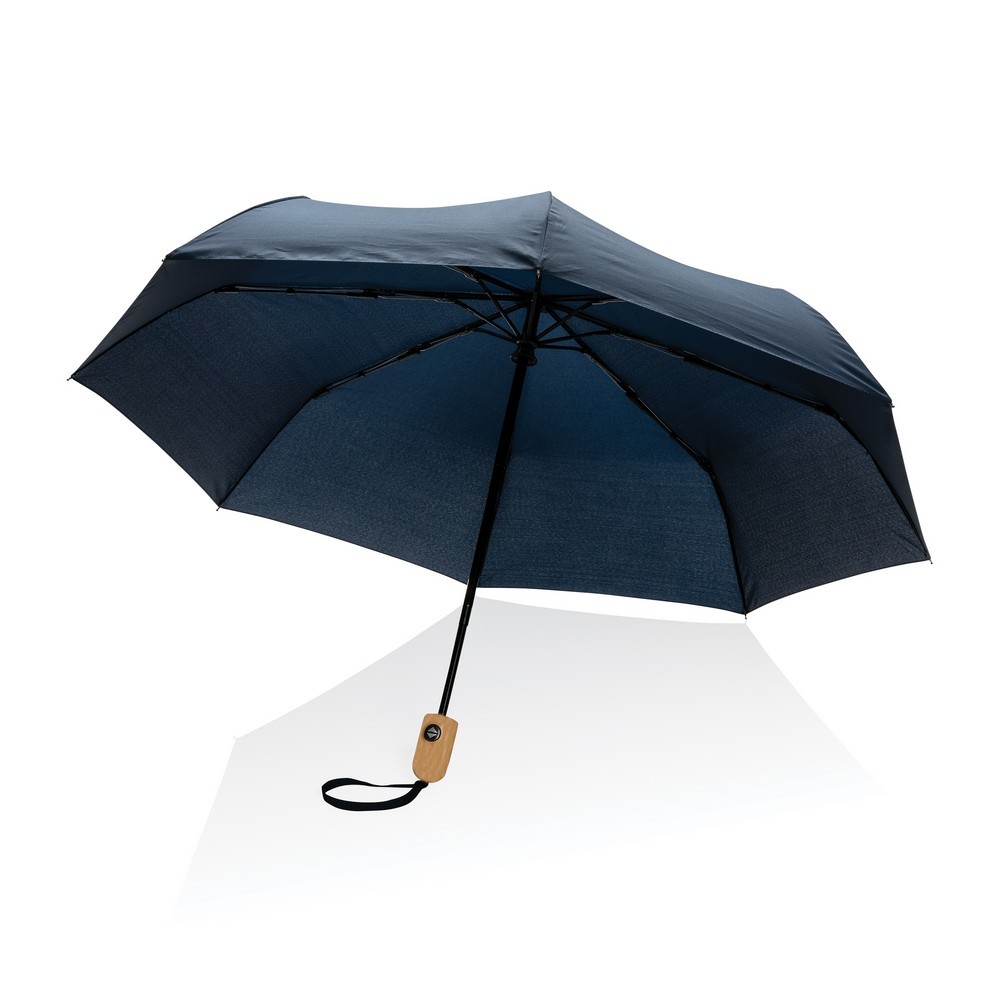 Bambusowy parasol automatyczny 21" AWARE™ RPET Niebieski P850.615 (6)
