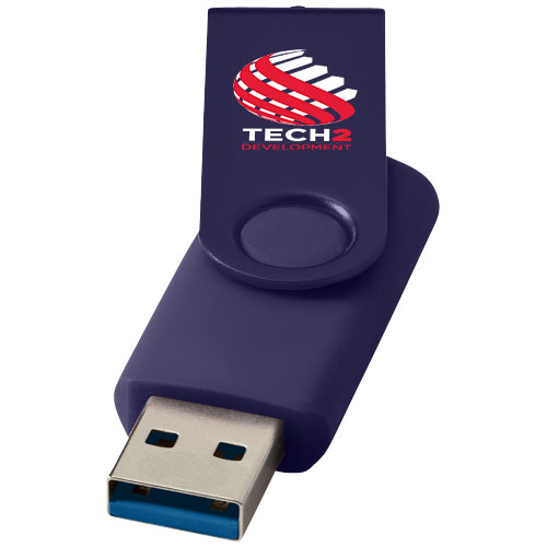 Rotate metaliczny pendrive wyposażony w interfejs USB 3.0 Niebieski 1Z50852N (1)