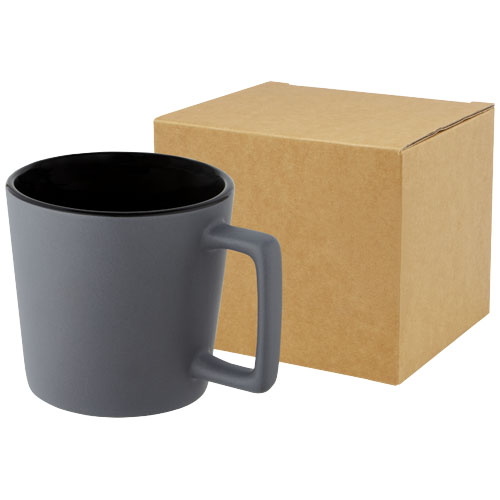 Cali Kubek ceramiczny o pojemności 370 ml z matowym wykończeniem Czarny-Matowy szary 10090090 