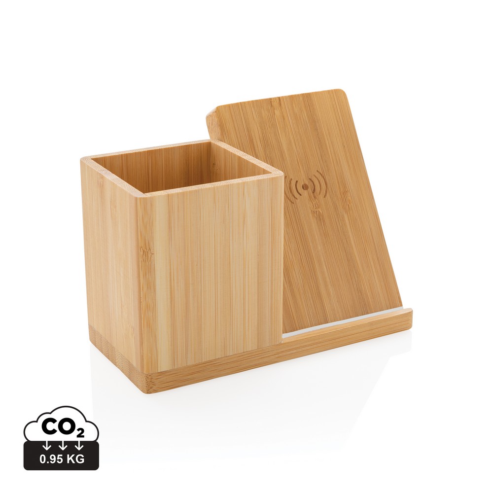 Ładowarka bezprzewodowa 5W, organizer na biurko Calgary Brązowy P308.479 (15)