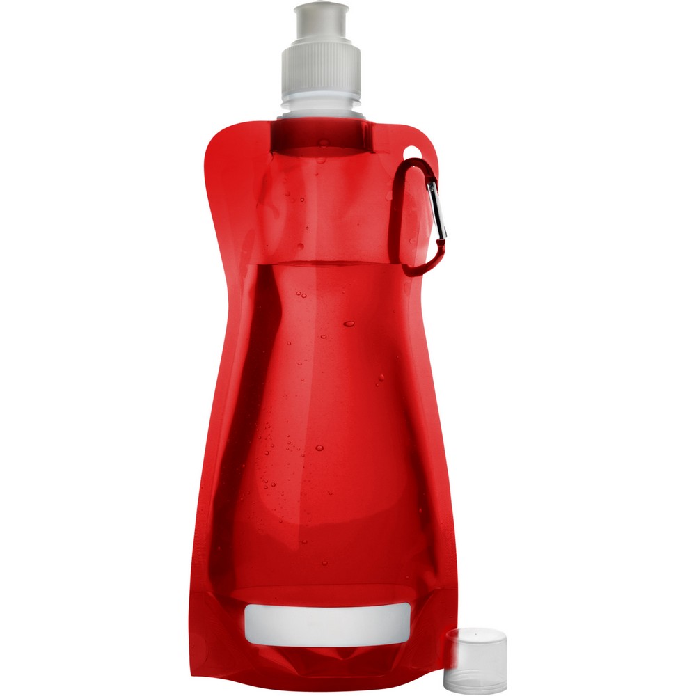 Składany bidon 420 ml z karabińczykiem Czerwony V6503-05 