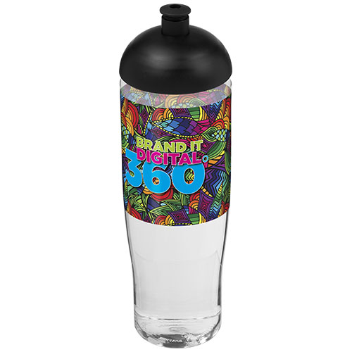 Bidon H2O Tempo® o pojemności 700 ml z wypukłym wieczkiem Przezroczysty-Czarny 21004200 (1)