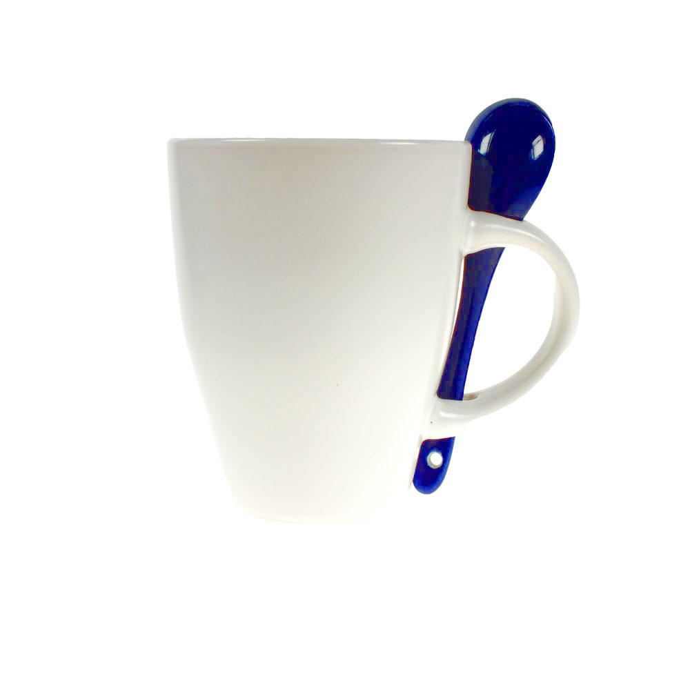 Kubek ceramiczny 300 ml z łyżeczką Granatowy V5269-04 (4)