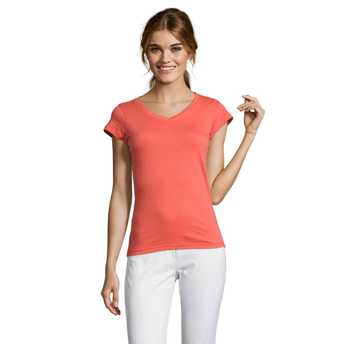 MOON Damski T-SHIRT 150g Koral S11388-CO-XXL 