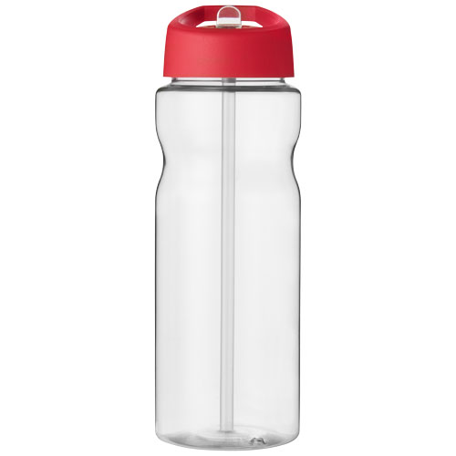 Bidon H2O Base® o pojemności 650 ml z wieczkiem z słomką Przezroczysty-Czerwony 21004922 (2)