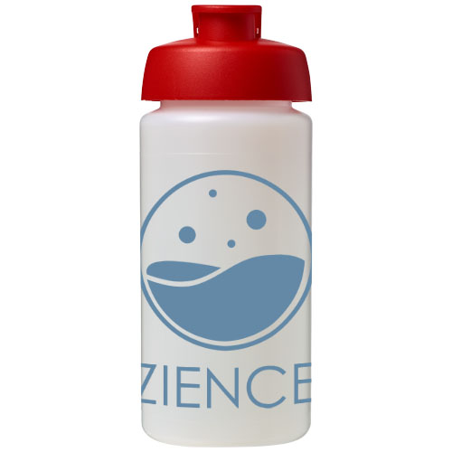 Bidon Baseline® Plus o pojemności 500 ml z wieczkiem zaciskowym i uchwytem Przezroczysty-Czerwony 21007218 (1)