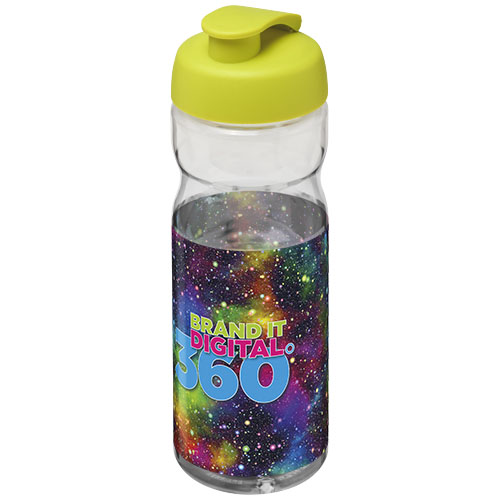 Bidon H2O Base® o pojemności 650 ml z wieczkiem zaciskowym Przezroczysty-Limonkowy 21004504 (1)